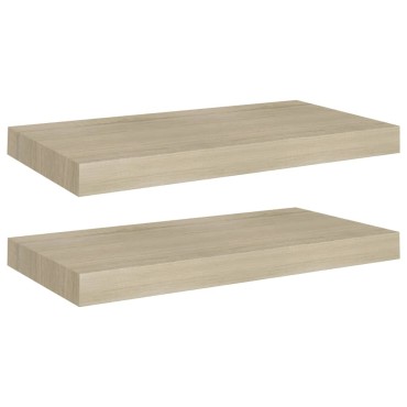 vidaXL Ράφια Τοίχου 2 τεμ. Χρώμα Δρυός 50x23x3,8cm MDF