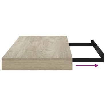vidaXL Ράφια Τοίχου 4 τεμ. Χρώμα Δρυός 50x23,5x3,8cm MDF