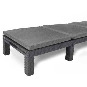 Keter Ξαπλώστρα με Μαξιλάρι Daytona Χρώμα Γραφίτης 195x65x25,5cm