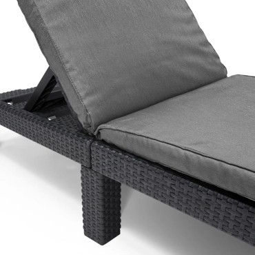 Keter Ξαπλώστρα με Μαξιλάρι Daytona Χρώμα Γραφίτης 195x65x25,5cm