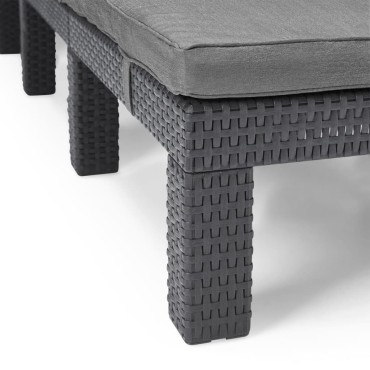 Keter Ξαπλώστρα με Μαξιλάρι Daytona Χρώμα Γραφίτης 195x65x25,5cm