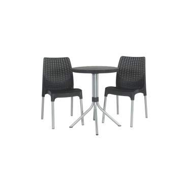 Keter Σετ Μπιστρό Chelsea Γραφίτης 60x60x75cm