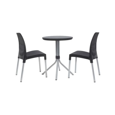 Keter Σετ Μπιστρό Chelsea Γραφίτης 60x60x75cm