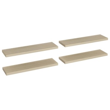 vidaXL Ράφια Τοίχου 4 τεμ. Χρώμα Δρυός 90x23,5x3,8cm MDF
