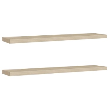 vidaXL Ράφια Τοίχου 2 τεμ. Χρώμα Δρυός 120x23,5x3,8cm MDF