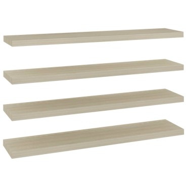 vidaXL Ράφια Τοίχου 4 τεμ. Χρώμα Δρυός 120x23,5x3,8cm MDF