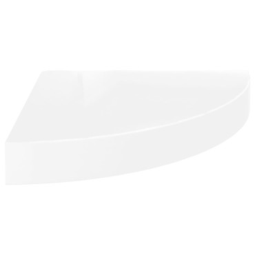 vidaXL Ράφι Τοίχου Γωνιακό Γυαλιστερό Λευκό 25x25x3,8cm από MDF 1 τεμ.