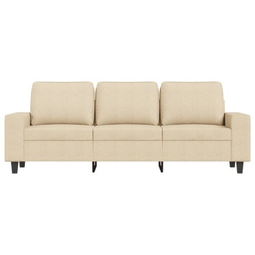 vidaXL Καναπές Τριθέσιος Κρεμ Υφασμάτινος 214x77x80cm 1 τεμ.