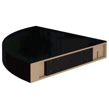 vidaXL Ράφι Τοίχου Γωνιακό Γυαλιστερό Μαύρο 25x25x3,8cm από MDF 1 τεμ.
