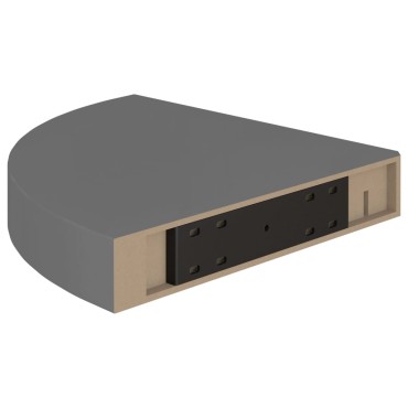 vidaXL Ράφι Τοίχου Γωνιακό Γυαλιστερό Γκρι 25x25x3,8cm από MDF 1 τεμ.