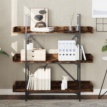 vidaXL Βιβλιοθήκη 3 Επιπέδων Καπν. Δρυς 100x33x108,5cm Επεξεργ. Ξύλο 1 τεμ.