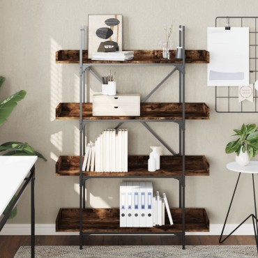 vidaXL Βιβλιοθήκη 4 Επιπέδων Καπν. Δρυς 100x33x145,5cm Επεξεργ. Ξύλο 1 τεμ.