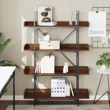 vidaXL Βιβλιοθήκη 4 Επιπέδων Καφέ Δρυς 100x33x145,5cm Επεξεργ. Ξύλο 1 τεμ.