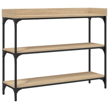 vidaXL Τραπέζι Κονσόλα με Ράφια Sonoma Δρυς 100x30x80cm 1 τεμ.