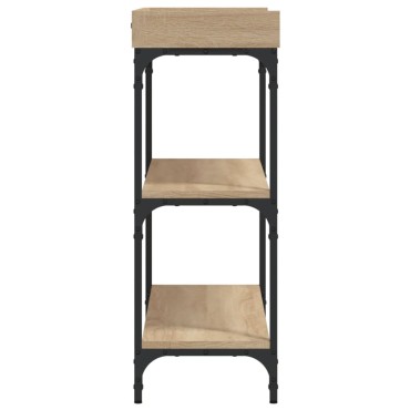 vidaXL Τραπέζι Κονσόλα με Ράφια Sonoma Δρυς 100x30x80cm 1 τεμ.