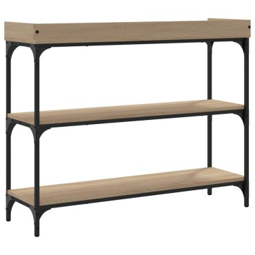 vidaXL Τραπέζι Κονσόλα με Ράφια Sonoma Δρυς 100x30x80cm 1 τεμ.
