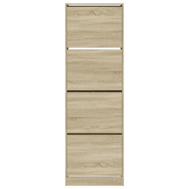 vidaXL Παπουτσοθήκη με 4 Ανακλ. Συρτάρια Sonoma Δρυς 60x34x187,5cm