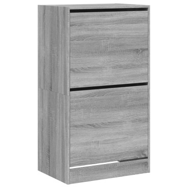 vidaXL Παπουτσοθήκη με 2 Ανακλ. Συρτάρια Γκρι Sonoma 60x42x108cm