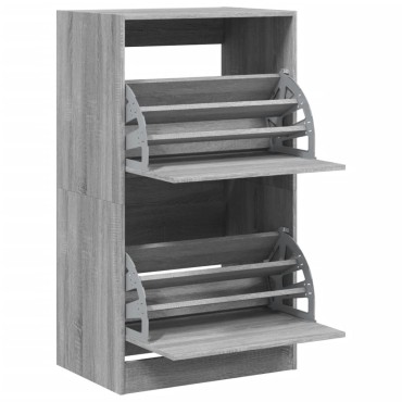 vidaXL Παπουτσοθήκη με 2 Ανακλ. Συρτάρια Γκρι Sonoma 60x42x108cm