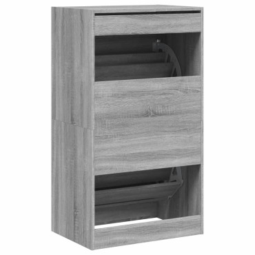 vidaXL Παπουτσοθήκη με 2 Ανακλ. Συρτάρια Γκρι Sonoma 60x42x108cm