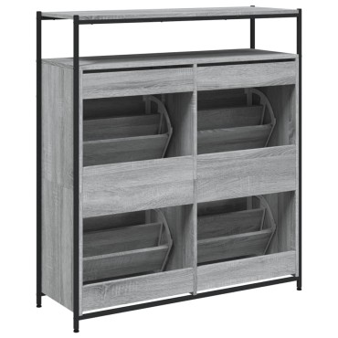 vidaXL Παπουτσοθήκη με 4 Ανακλ. Συρτάρια Γκρι Sonoma 100x34x112cm