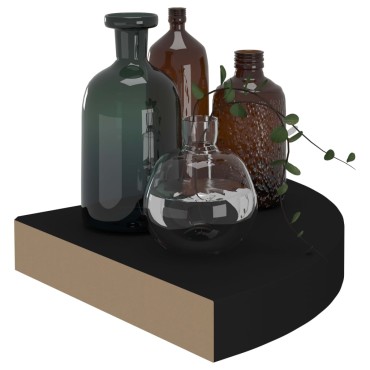vidaXL Ράφι Τοίχου Γωνιακό Μαύρο 25x25x3,8cm από MDF 1 τεμ.
