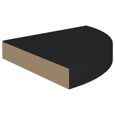 vidaXL Ράφι Τοίχου Γωνιακό Μαύρο 25x25x3,8cm από MDF 1 τεμ.