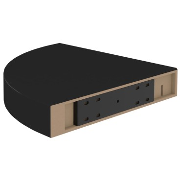 vidaXL Ράφι Τοίχου Γωνιακό Μαύρο 25x25x3,8cm από MDF 1 τεμ.