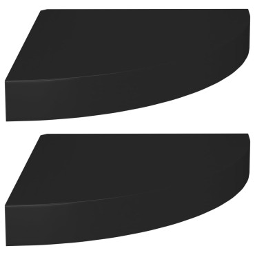 vidaXL Ράφια Τοίχου 2 τεμ. Μαύρα 25x25x3,8cm από MDF