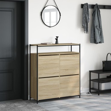vidaXL Παπουτσοθήκη με 4 Ανακλ. Συρτάρια Sonoma Δρυς 100x34x112cm