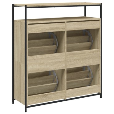 vidaXL Παπουτσοθήκη με 4 Ανακλ. Συρτάρια Sonoma Δρυς 100x34x112cm