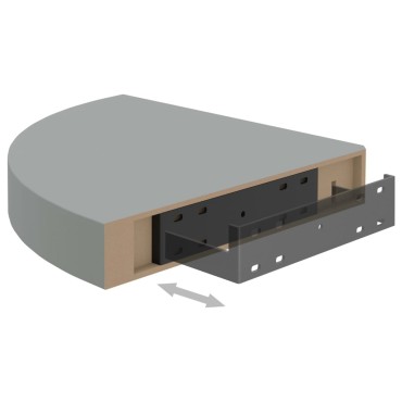 vidaXL Ράφια Τοίχου Γωνιακά 2 τεμ. Γκρι 25x25x3,8cm MDF