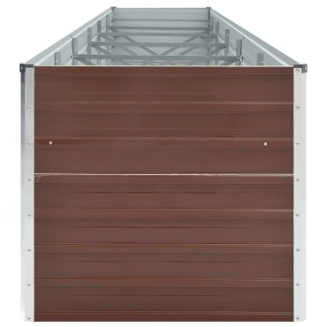 vidaXL Ζαρντινιέρα Υπερυψωμένη Καφέ 480x80x77 εκ. Γαλβαν. Χάλυβας