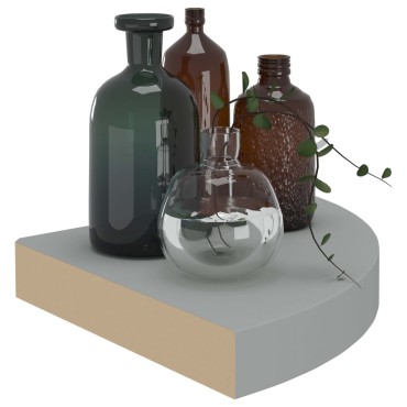 vidaXL Ράφια Τοίχου Γωνιακά 4 τεμ. Γκρι 25x25x3,8cm MDF