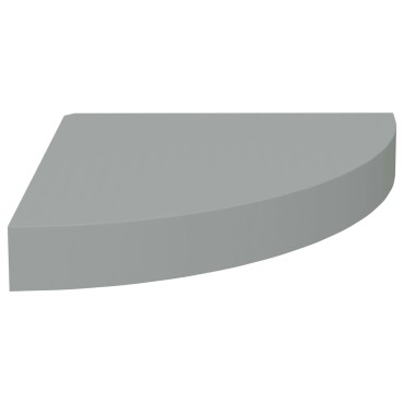 vidaXL Ράφια Τοίχου Γωνιακά 4 τεμ. Γκρι 25x25x3,8cm MDF