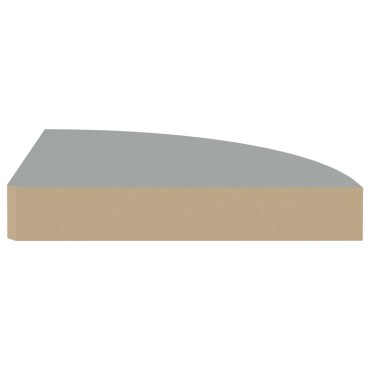 vidaXL Ράφια Τοίχου Γωνιακά 4 τεμ. Γκρι 25x25x3,8cm MDF