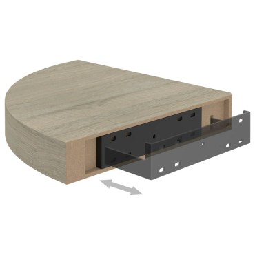 vidaXL Ράφι Τοίχου Γωνιακό Χρώμα Δρυός 25x25x3,8cm από MDF 1 τεμ.