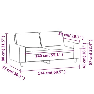 vidaXL Καναπές Διθέσιος Καφέ Υφασμάτινος 174x77x80cm 1 τεμ.