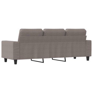 vidaXL Καναπές Τριθέσιος Taupe Υφασμάτινος 214x77x80cm 1 τεμ.