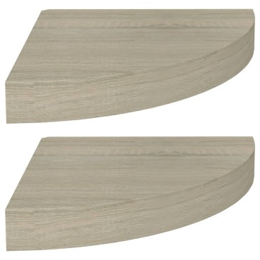 vidaXL Ράφια Τοίχου 2 τεμ. Χρώμα Δρυός 25x25x3,8cm από MDF
