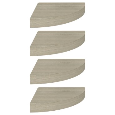 vidaXL Ράφια Τοίχου Γωνιακά 4 τεμ. Χρώμα Δρυός 25x25x3,8cm MDF