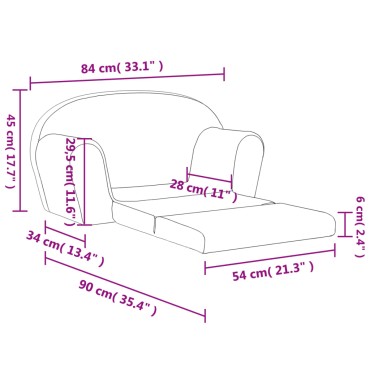 vidaXL Καναπές/Κρεβάτι Παιδικός Διθέσιος Ροζ από Μαλακό Βελουτέ Ύφασμα 84x(34-90)x45cm