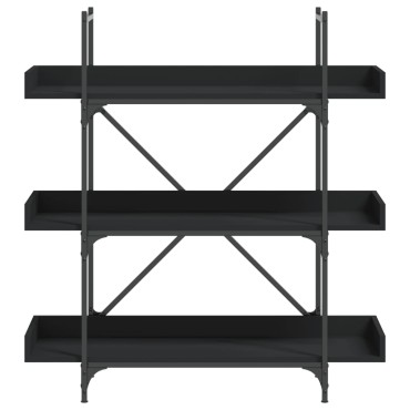 vidaXL Βιβλιοθήκη 3 Επιπέδων Μαύρη 100x33x108,5cm Επεξεργ. Ξύλο 1 τεμ.