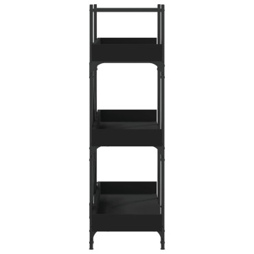 vidaXL Βιβλιοθήκη 3 Επιπέδων Μαύρη 100x33x108,5cm Επεξεργ. Ξύλο 1 τεμ.