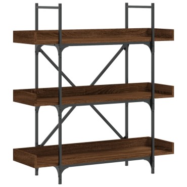 vidaXL Βιβλιοθήκη 3 Επιπέδων Καφέ Δρυς 100x33x108,5cm Επεξεργ. Ξύλο 1 τεμ.