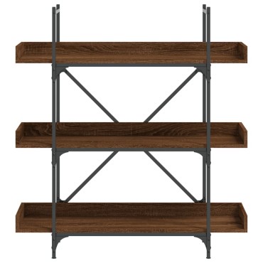 vidaXL Βιβλιοθήκη 3 Επιπέδων Καφέ Δρυς 100x33x108,5cm Επεξεργ. Ξύλο 1 τεμ.