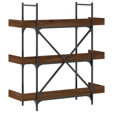 vidaXL Βιβλιοθήκη 3 Επιπέδων Καφέ Δρυς 100x33x108,5cm Επεξεργ. Ξύλο 1 τεμ.