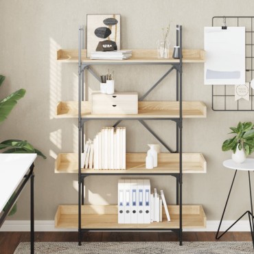 vidaXL Βιβλιοθήκη 4 Επιπέδων Sonoma Δρυς 100x33x145,5cm Επεξεργ. Ξύλο 1 τεμ.
