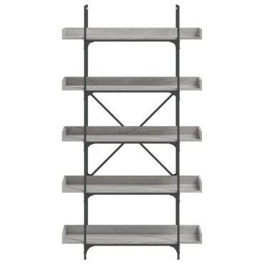 vidaXL Βιβλιοθήκη 5 Επιπέδων Γκρι Sonoma 100x33x180,5cm Επεξεργ. Ξύλο 1 τεμ.