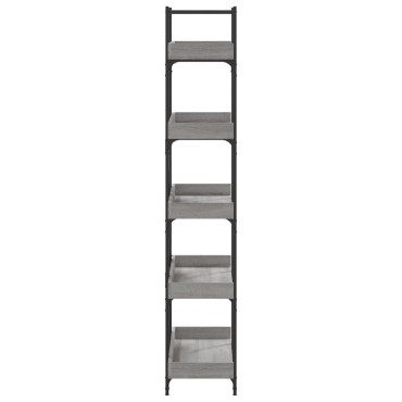vidaXL Βιβλιοθήκη 5 Επιπέδων Γκρι Sonoma 100x33x180,5cm Επεξεργ. Ξύλο 1 τεμ.